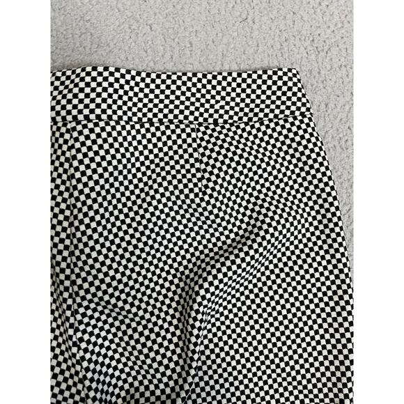 Dalia Collection Pants 6 Small Check Slim Leg Stretch Knit Low Rise Black White - Picture 5 of 16